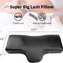 Lash Pillow for Lash Extensions with PU Leather Pillowcase,Memory Foam Neck Pillow Eyelash Extension Ergonomic Curve Improve Cervical Pillows for Neck Pain, Black