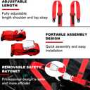 Yakitoko Universal 4 point Safety Harness Set 2inch Fits Go Kart,UTV,ATV,Racing Red
