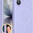 Miracase Magnetic for iPhone 17 Case, Compatible with MagSafe, Integrated Silicone Camera Control Cover, 3.0mm Thicken Shockproof Drop Protection Phone Case for 17,Light Purple