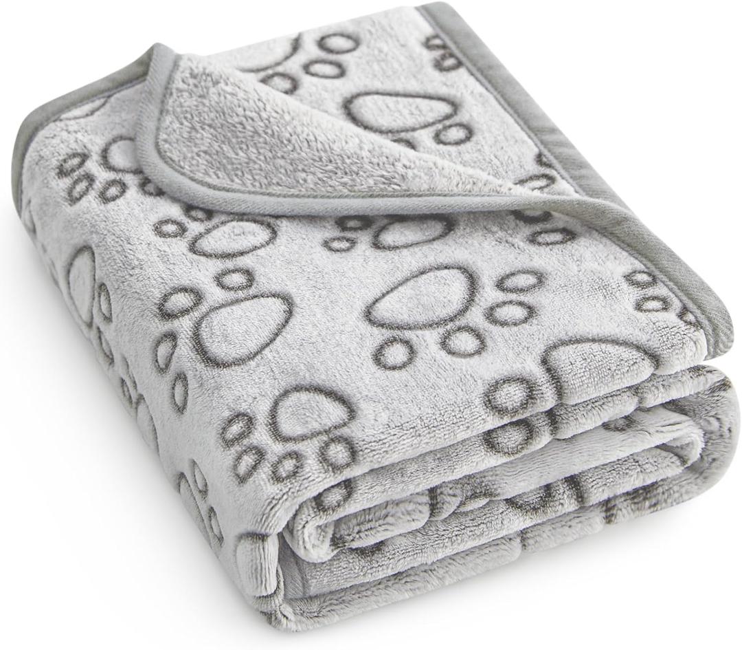 Stuffed Small Dog Blanket for Puppy Cat Bed, Washable Indoor Dog Beds & Furniture, Soft 24 * 32 inches Blanket Small Pet Supplies (Grey)