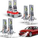 UCYAR Compatible with BMW 328i Lights 2007 2008 2009 2010 2011 2012 2013 2014 2015 2016 / Hyundai Sonata 2011 2012 2013 2014, H7 High Low Beam H11 Fog Lights for Off Road, Plug and Play, Pack of 6