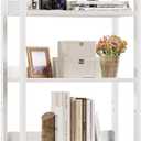 Furologee 5 Tier Bookshelf with Drawers, White Tall Bookcase with Shelves, Wood and Metal Bookshelves Storage Organizer, Modern Display Free Standing Shelf Unit for Bedroom, Living Room, Office