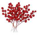 24 pcs Christmas Berries Stems Artificial Red Berry Stems for Christmas Tree Ornaments Crafts Holiday and Home Decor (Red)