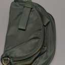 Pure Colour Crossbody Bum Bags for Women Spacious Checkered Cross-Body Bag Nylon Trendy Fanny Pack for Travel, Green 