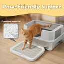 Cat Litter Mat Litter Box Mat with a Flip-top Lid,Extra Large Double-Layer Trapping Mats for Kitty,XL Cat Trapping Pad with Non-Slip Base,Durable,Waterproof,Washable,Easy to Clean (Grey)