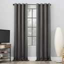 Sun Zero Nordic 2-pack Theater Grade Extreme 100% Blackout Grommet Curtain Panel Pair, 52" x 84", Gray(Each panel measures 52x84. Combined panel pair measures 104x84)