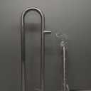 Toilet Support Rail 31.3X 31.5 Inch, Munzong Anti-Slip Satin Brushed Nickel Handicap Grab Bar for Bathroom, Stainless Steel Knurled Safety handrails with Leg for Elderly Disabled Pregnant-1.25Tube