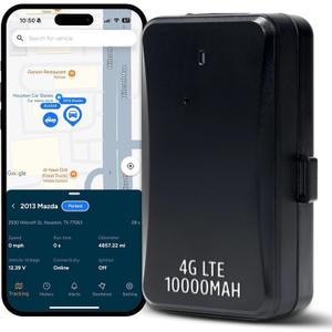 Trackhawk Magnetic GPS Trailer Tracker - 4G LTE Tracking Device with 10,000mAh Battery, Weather-Resistant for Cars, Trucks, Trailers, and Asset Monitoring - Subscription Required