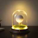 Illuminated Golf Ball Display Case,Hole in One Golf Ball Display Case,Clear Glass Memorabilia Stand with Wood Base,Single Golf Ball Holder for Souvenirs & Collections (Golf Balls Not Included)