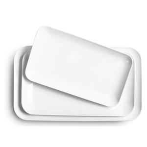 DELLING Large Serving Platter Set 16/14/12inch Large Serving Tray - Rectangular White Serving Trays for Party, Turkey Platter Set of 3, Dinner Parties