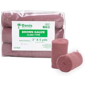 Brown Gauze Rolls Pack of 10, Bandage Roll, 100% Cotton, 3” x 5 Yards, Cling Gauze Wrap for Effective Wound Care & Comfort
