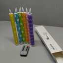 Aurelema 6 Pcs Easter LED Flameless Candle Set Spring Floral Pastel Flameless Taper Candles Operated Seasonal Celebration Candles with Remote for Easter Home Decor Gifts