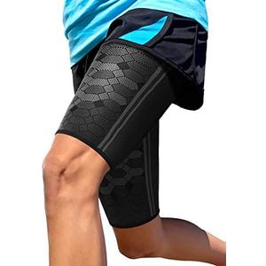 Sparthos Thigh Compression Sleeves (Pair) – Quad and Hamstring Support – Upper Leg Sleeves for Men and Women – Made from Innovative Breathable Elastic Blend – Anti Slip, XXL