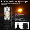 OPP ULITE 3157 Led Bulbs Error Free Canbus Built In Resistor Amber Turn Signal Light White Side Light 12V 360 Luminous 42-Led 2PC Pack Switchback Led Bulb (White Amber 3157 42-SMD)