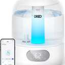 DREO Humidifiers for Bedroom, Cool Mist Ultrasonic Humidifier with 26dB Quiet & RGB Lighting, Top Fill 3L Tank, Easy Clean, 30 Hr Runtime for Home, Baby, Plant, Nursery, Work with Google/Alexa (Snow White)