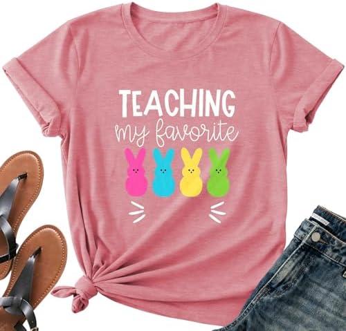 Easter Shirts for Women-Cute Easter Bunny Tee Tops Oh for Peeps Sake Shirt Rabbit Printing Short Sleeves, Size Medium