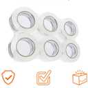 Amazon Basics Packing Tape, Strong & Durable for Moving, Storage, Shipping, Mailing and Sealing, Crystal Clear, 1.88" x 109 Yards, 6-Pack
