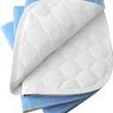 4-Layer Ultra Soft Quilted Bed Pads, 18" x 24" (3 Pack), Heavy Absorbency Underpad, Machine Washable, Mattress Protection for Elderly Seniors, Kid and Pets