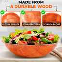 Wooden Salad Bowl Set of 6 7.9"x2" Wooden Bowls for Food, Fruit & Snack Serving, Lightweight Design with Smooth Finish, Easy to Clean & Stack Wood Bowl for Salad, Side Dishes & Home Dining Setup