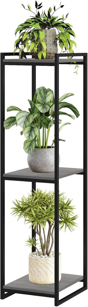 Yeavs 3-Tier Plant Stand Indoor, 45" Tall Modern Plant Shelf Corner Flower Pot Holder Organizer for Living Room Balcony Garden, Black