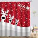 Haxnimck Christmas Shower Curtain, Christmas Tree Shower Curtain Set, Winter Shower Curtains for Bathroom, Xmas Tree Snowflake Bathroom Shower Curtain Sets, Shower Curtains Bathroom Decor 72x72 inch