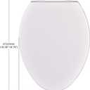 CYRRET Elongated Toilet Seat Slow Close, Easy to Install and Clean, Durable Plastic, White, Replacement Toilet Seats, Fits Standard Elongated, Obling or Oval Toilets