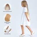BlueKnot Girl Mary Jane Ballet Flat Dress Shoe for Toddler Little Kid(White 10 Toddler)