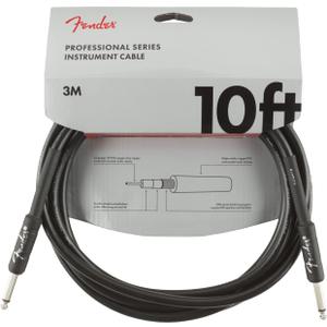 Fender Professional Series Instrument Cable, Guitar Cable 10 ft, Guitar Accessories, Stage Ready with Anti-Kinking Design, Black