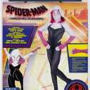 MARVEL Spider-Gwen Official Youth Zentai Halloween Costume - Hooded Spandex Jumpsuit with Printed Design and Pull On Mask (Black, S)