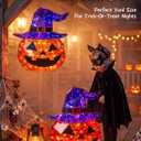 Halloween Decorations Outdoor 24 Inch Light Up Pumpkins Witch Hat