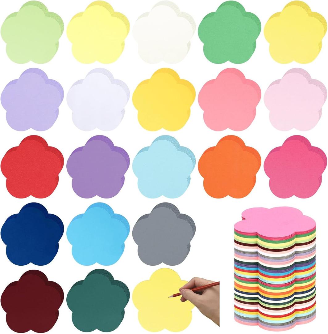 Honoson 1000 Pcs Spring Flowers Cutouts Paper 3.9 Inch Assorted Color Cut Outs Flowers Shaped Die Cuts Paper for DIY Craft Projects Back to School Classroom Bulletin Board Decor