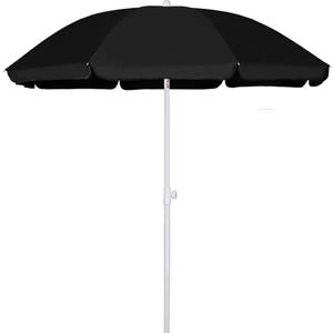 AMMSUN 6FT Portable Outdoor Picnic Beach Umbrella with Tilt Function, Black