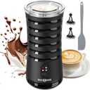 Paris Rhne Milk Frother, 4-in-1 Milk Steamer and Frother, Hot & Cold Foam Milk Warmer with Temperature Control, Auto Shut-Off Frothers for Coffee, Latte, Cappuccino, Macchiato (Black)