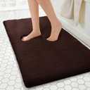 MINIDEAR Bathroom Rugs 47x24 Dark Brown - Thick Memory Foam Bath Mat, Ultra Soft & Plush Fluffy, Non-Slip, Quick Dry, Absorbent Washable Floor Microfiber Mat for Tub, Home Decor Accessories