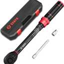 VANPO 1/4-inch Drive Click Torque Wrench, 20-240 in. lb/2.3-27.1 Nm, Inch Pound Torque Wrench Set with 1/4" to 3/8" Adapter, 10cm Extension Bar, Small Bike Torque Wrench for MTB, Bicycle Maintenance