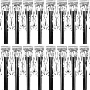 Skylety 18 Pcs Party Blower Noisemakers Party Squawkers Blowouts Whistles Fringed Noise Maker Musical Blowouts for Graduation Birthday Supplies (Black and Silver)