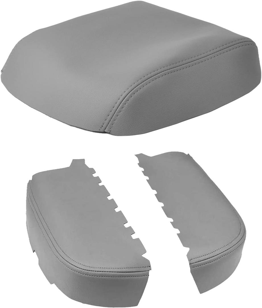 ISSYAUTO Center Console Cover and Front Door Panel Armrest Cover Kit Compatible with 2009-2015 Pilot, Gray Armrest Replacement. Must-Have Christmas Thanksgiving Gifts for Men Women.