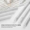 15 Pack Carrara White Marble Pencil Trim Liner, 3/5"X12" Bullnose Tile Edge Trim Polished for Bathroom Kitchen Shower Livingroom