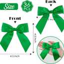 AIMUDI Green Satin Bows 4.5" Pre-Tied Emerald Green Twist Tie Bows for Treat Bags Green Ribbon Bows for Crafts Premade Bows for Gift Wrapping Wedding Decor Party Christmas Favors - 36 PCs