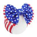 4th of July Headbands for Baby Girl 7'' Independence Day Hair Bow for Newborn Infant Toddler Kids American Flag Headwarp Accessories