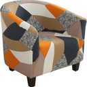 SearchI Club Chair Slipcover Stretch Barrel Chair Covers Printed Tub Chair Slipcovers Soft Spandex Armchair Sofa Cover Removable Couch Furniture Protector Arm Chair Cover for Living Room(Flower 12)