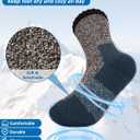 Senker Fashion Merino Wool Socks for Men Women, Hiking Thermal Warm Thick Crew Sock for Winter Outdoors Work 3 Pairs (Medium, Black Brown Grey)