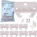 Drawer Track Guides Fixed L-Angle Drawer Glide Set with Screws, 8 Pack White Replacement Drawer Guides for Side-Mount Rails | HOWTOOL