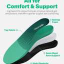 Walkhero Plantar Fasciitis Inserts - Arch Support Orthotic Insoles for Flat Foot and Foot Pain, Everyday Comfort and Support (Mens 7-7 1/2 | Womens 9-9 1/2 Green)