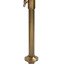 Kate and Laurel Engles Traditional Adjustable-Height Pedestal Drink Table, 10 x 10 x 30, White Marble and Antique Brass, Vintage Round Indoor Metal Plant Stand with Authentic Marble Tabletop