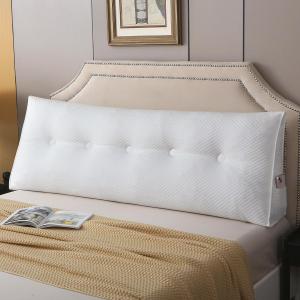 Wedge Headboard Pillow for Bed, Queen Dorm Headboard Pillow Support for Sitting Up, Reading, Relaxing, Bolster Pillow with Removable Washable Cover, White