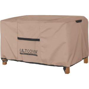 ULTCOVER Outdoor Coffee Table Cover, Waterproof Rectangular Patio Small Side Table Cover 50x30x18 inch (Brown)