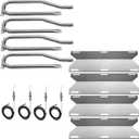 Hisencn Replacement Parts for Jenn Air Grill 720-0336, 720-0337, 720-0511, 720-0512, 720-0586A, Heat Plates, Igniter & Burner Replacement for Jenn Air Gas Grill, Part Number NGCHP2, 115-8500-0
