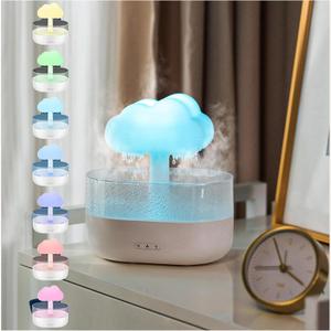 Rain Humidifier, with 7 Color Lights Raincloud Humidifier Automatic Shut-Off Rain Drop Humidifier for Sleeping and Relaxing,White