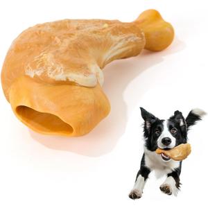 Gardner Pet Dog Chew Toy, Nylon + TPR Durable Indestructible Dog Bones for Medium/ Large Dogs, Teeth Cleaning/ Reduce Boredom/ Training, Bacon Aroma(Drumstick)